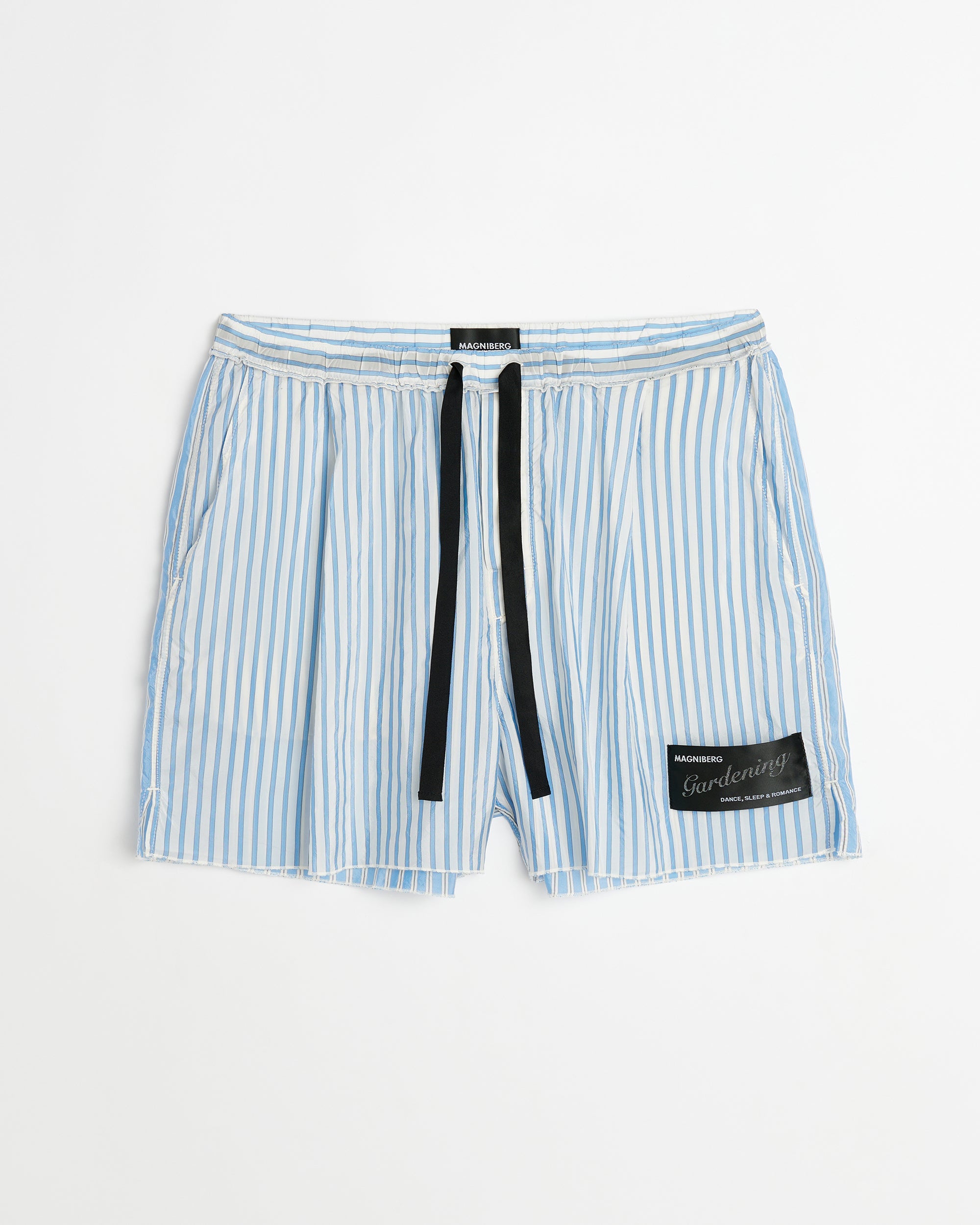 Tulip shorts | Blue stripes cupro